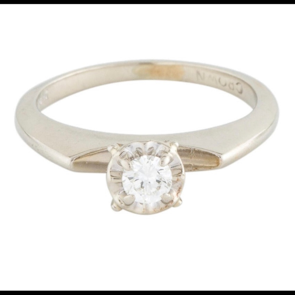 DIAMOND RING - 14K WHITE GOLD PROMISE OR ENGAGEMENT RING💗 - Picture 4 of 8